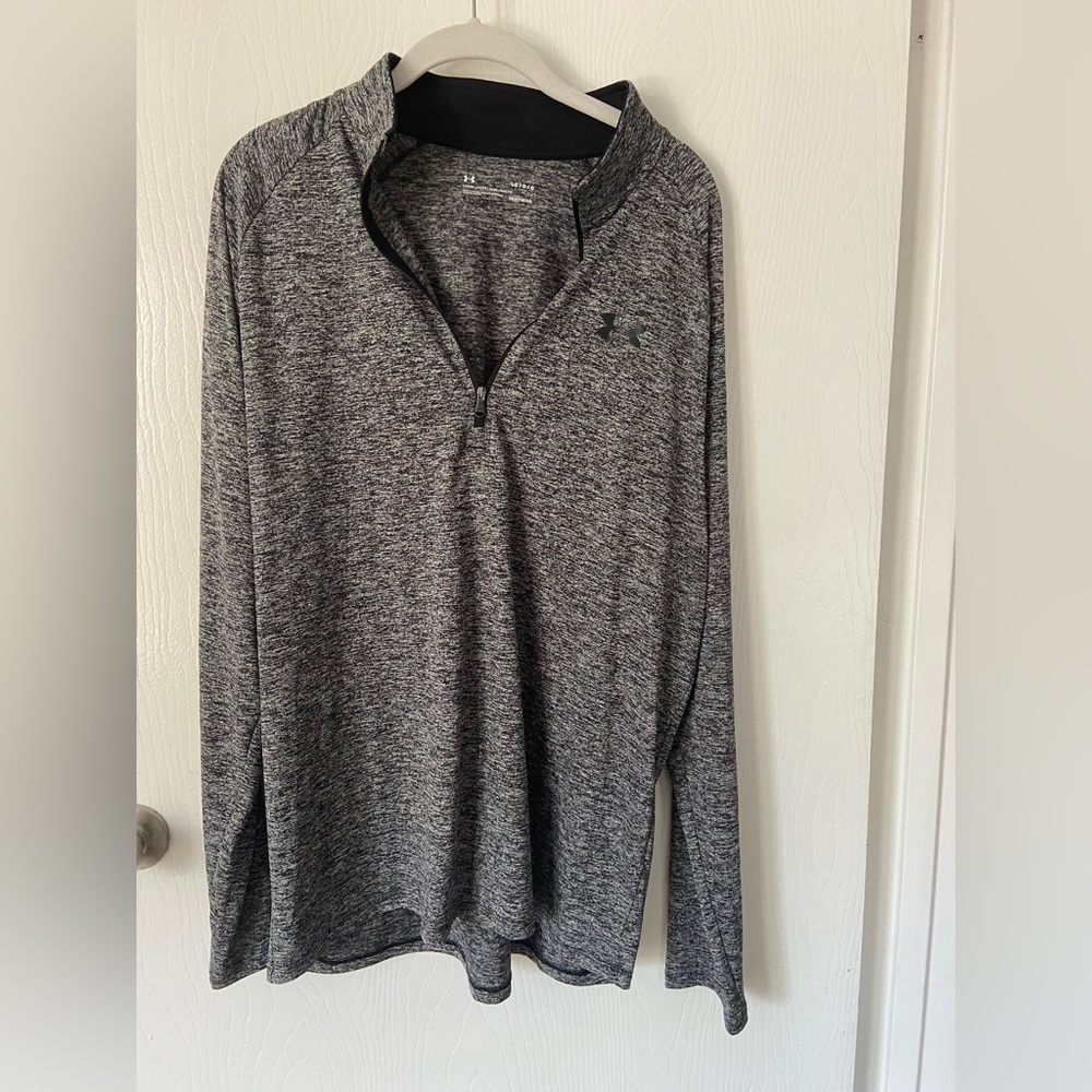 Heather Gray Under Armour Men’s Quarter Zip Golf Long Sleeve Polo